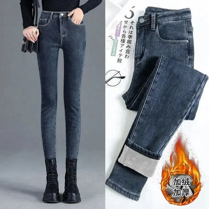 Women Velvet Ankle Length Casual Thick Pencil Pants