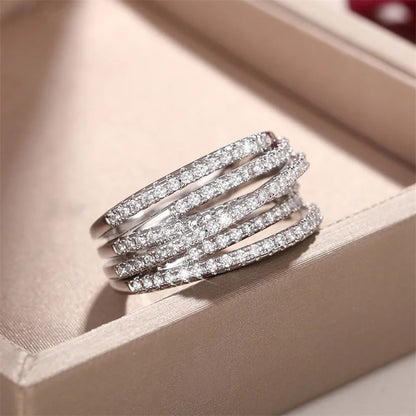 Luxury Cross Design Rings Full Paved CZ Stone Modern Fashion Sparkling Women's Rings Wedding Bands Jewelry Drop Shipping