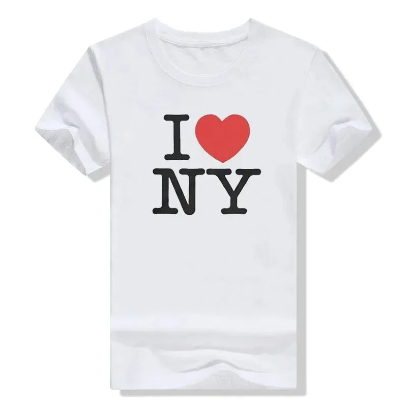 2026 New I Love New York T-shirt I Love New York Slogan Letter Print Street Style