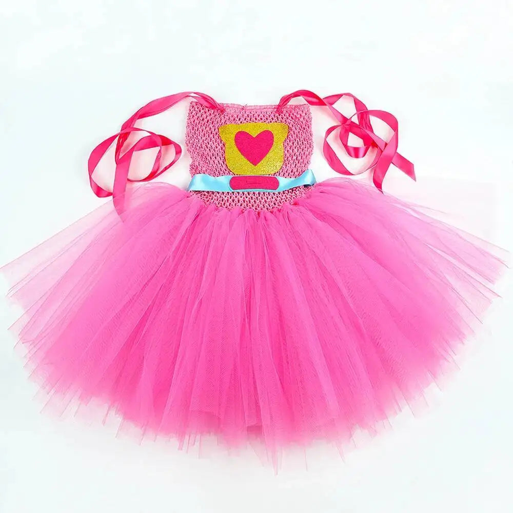 Super Kitty Costumes for Girls Super Cat Tutu Dress for Kids Christmas Halloween Outfits Children Animal Clothes with Eyes Patch