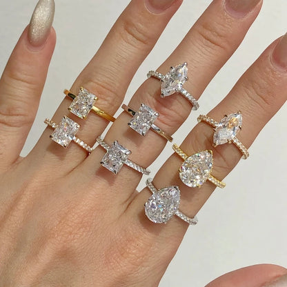 18K Gold Plated 925 Sterling Silver Crushed Ice Cut Lab Sapphire Gemstone Wedding Party Fine Jewelry Rings Wholesale