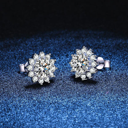 1CT Moissanite Earring For Women Girl 925 Sterling Silver Sparkling Diamond Ear Studs Wedding Engagement Jewelry Gift