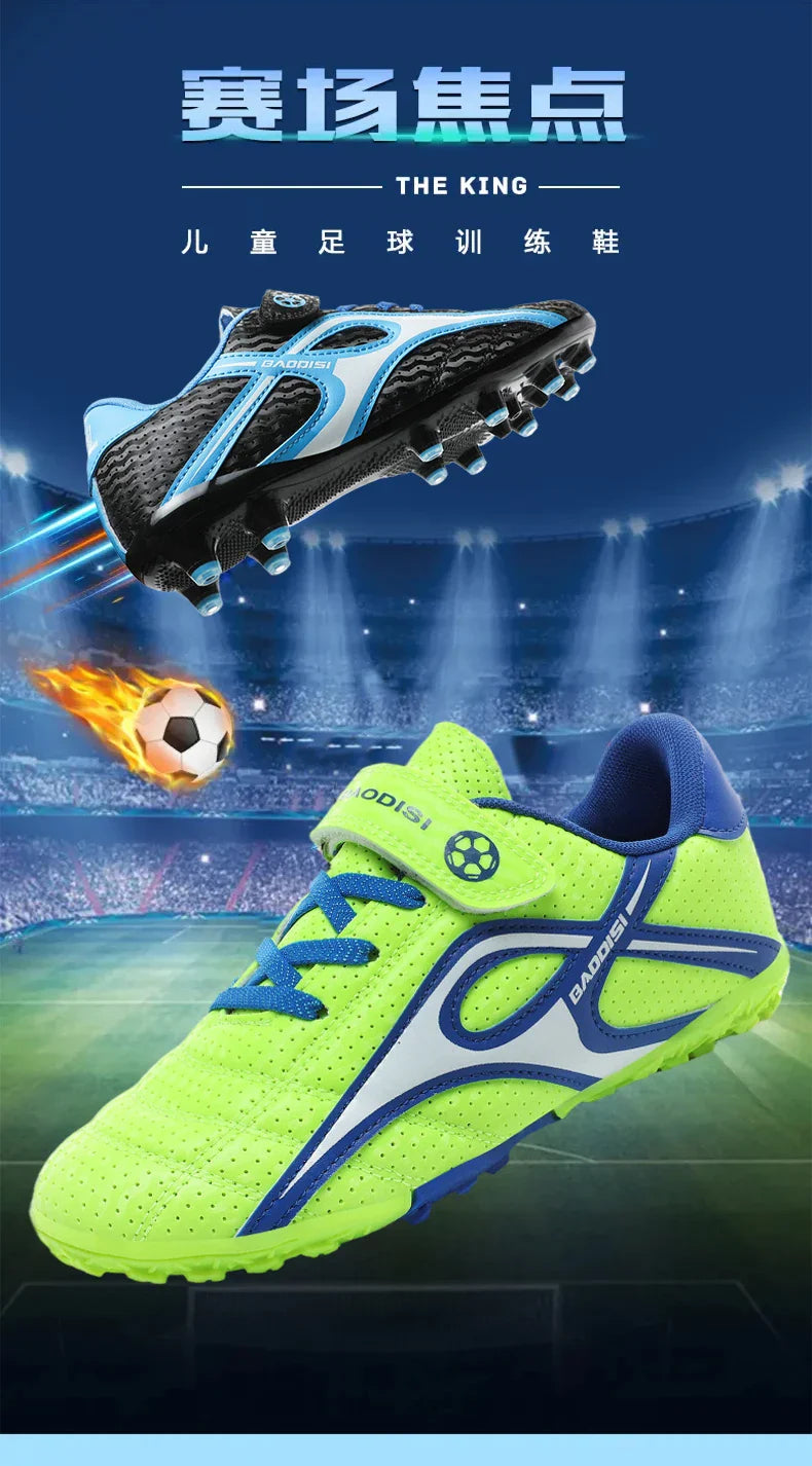 Kids Soccer Shoes Boys Grils Football Boots Non-Slip Training Indoor Outdoor Unisex Athletic Shoes Breathable Ultralight Sports