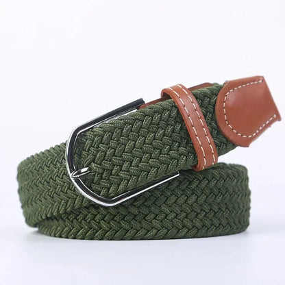 Women's Belt Fashion Casual Woven Elastic Belt Outdoor Sports Military Tactical Strap Climbing Work Belt Unisex Jeans Pants