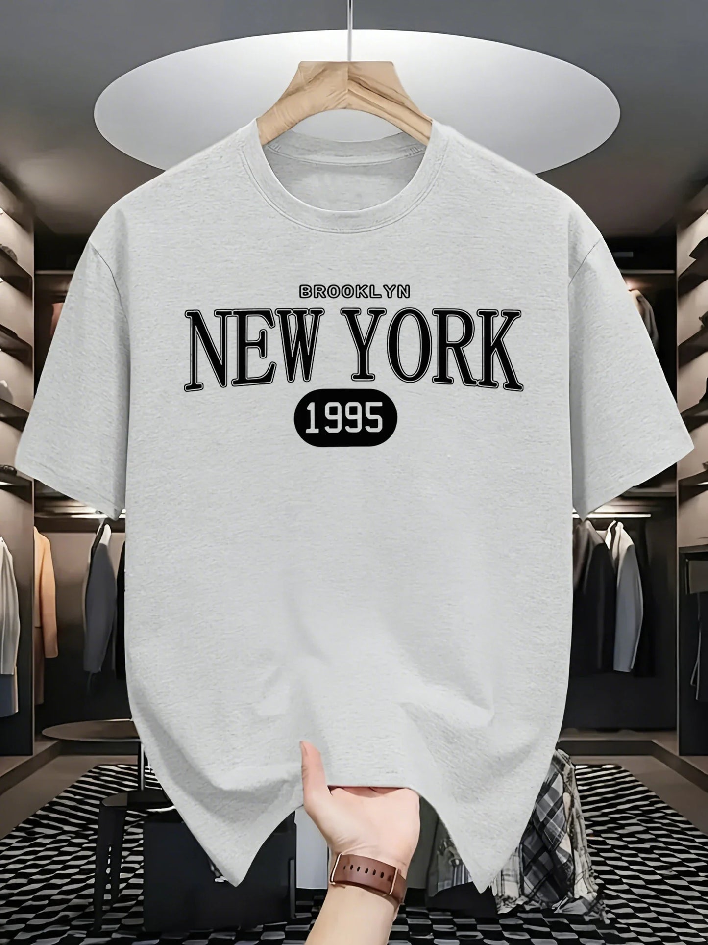 New York Brooklyn 1995 Design T-Shirts Men Cotton Casual Tee Breathable Summer Sportswear Unisex Loose O-Neck Short Sleeve