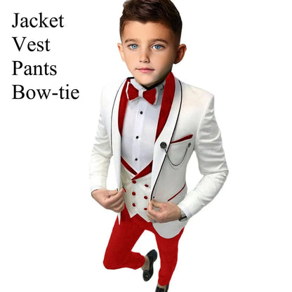 Paisley Classic 4-Piece Suits for Boys 3T-14 Smart Stylish Boy's Tuxedo Formal Outfit Kids Blazer Vest Pants Back to School