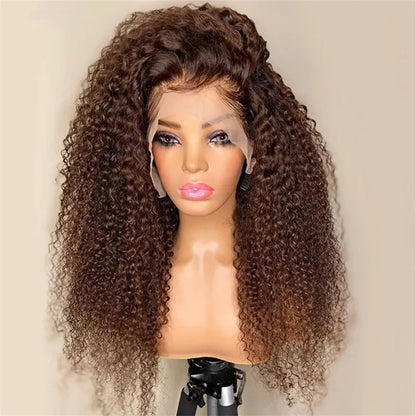 Deep Wave Frontal Wig 13x6 Hd Lace 30 Inch Chocolate Brown 13x4 Curly Lace Front Human Hair Water Wave Brazilian Wigs For Women