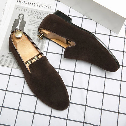 Sapatos Masculinos Mule de Couro Camurça Clássicos de Negócios para Homens Sapatos de Luxo Masculinos Mocassim Sapatos Masculinos Slip-On Sociais