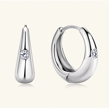 Premium Real 0.12cttw Moissanite Hoop Earrings for Women Girls S925 Silver Earring Party Fine Jewelry Small Ear Buckle Gift