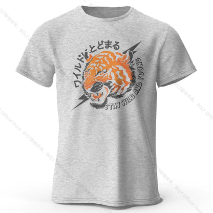 Men's Trust Tiger Printed T-Shirt 100% Cotton Harajuku Oversized Funny Graphic Tees for Men Women Summer Tops