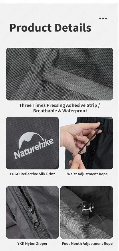 Naturehike Rainproof Pants Outdoor Hiking travel Waterproof Breathable Fishing Pants Ultralight Portable Windproof Camping Pants