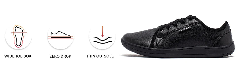 Minimalist Shoes for Men Women Wide Toe Barefoot Zero Drop Shoes Casual Artificial Leather Lightweight Walking Sneakers