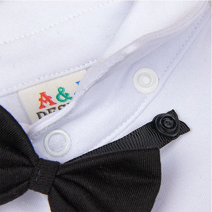 Baby Boys Baptism Outfit Infant Wedding Gentleman Set Christening Formal Birthday Party Suit Suspender Bow Tie Romper
