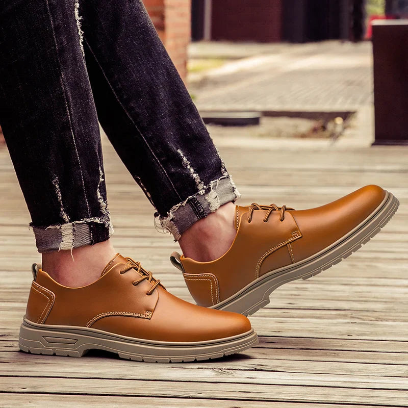 Handmade Men's Business Casual Shoes Comfortable Classic Lace-Up Work Shoes Fashionable Wedding Men's Footwear