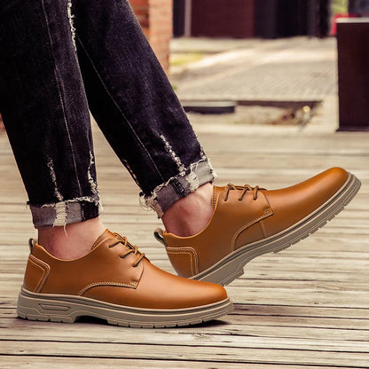Handmade Men's Business Casual Shoes Comfortable Classic Lace-Up Work Shoes Fashionable Wedding Men's Footwear