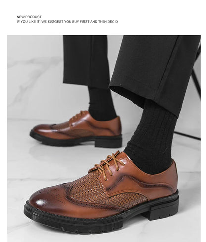 Men's Dress Shoes Fashion Brogues Social Shoe Male High Quality Business Leather Men's Formal Shoes Wedding Formal Shoes For Man