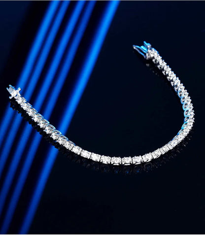 Bull Full 2.5mm 3.5mm D Color Moissanite Tennis Bracelet for Women Wedding Party Fine Jewelry S925 Silver Link Bracelets