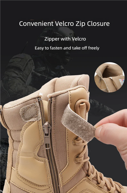 Men's trend high-top outdoor boots four seasons non-slip comfortable hiking boots professional protective tactics training boots