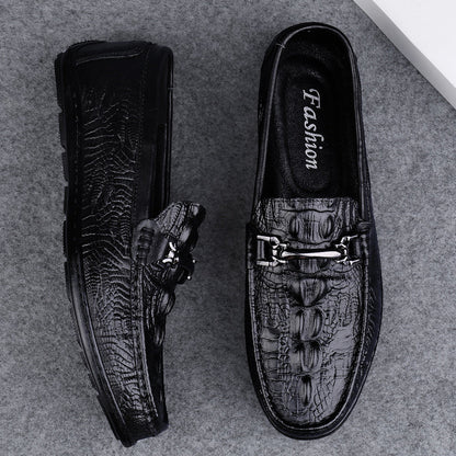 Genuine Leather Men Casual Shoes Luxury Brand New Mens Loafers Moccasins Breathable Slip on Black Driving Shoes Plus Size 37-45
