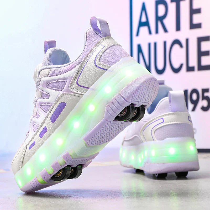 Children's And Teenage Roller Skates - Fashionable Upgraded Edition with Enhanced Stability - Detachable Dual-Use Sports Shoe