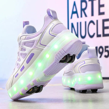 Children's And Teenage Roller Skates - Fashionable Upgraded Edition with Enhanced Stability - Detachable Dual-Use Sports Shoe