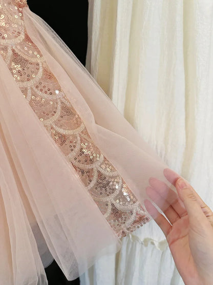 Girls' Summer  Dress Kids Fashionable Sleeveless Tulle Princess Gown Kids Cute & Breathable Toddler Party Dress