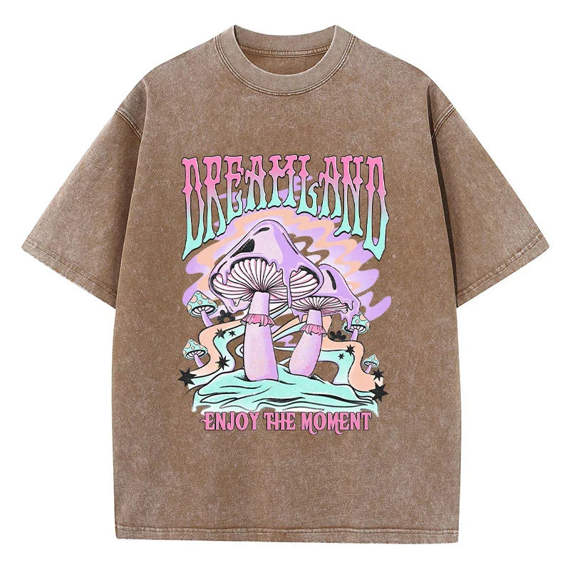 Dreamland Enjoy The Moment Graphic Men T Shirt Fashion Casual Tshirt Street Comfortable Tees Clothing Cool Big Size T-Shirts