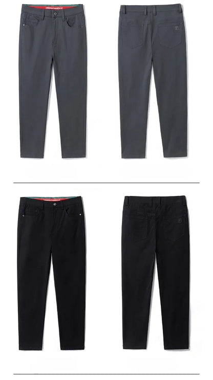 2024 New Autumn Men's Business Casual Trousers Work Pants Male Formal Dress Pants Straight Men's Clothes Black Gray Apricot
