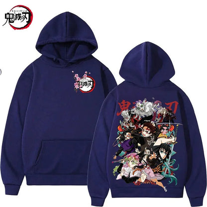 New Funny Japan Anime Demon Slayer Women Hoodies Loose Fleece Sweatshirt Harajuku Muichiro Tokito Printed Hooded Girl Pullover