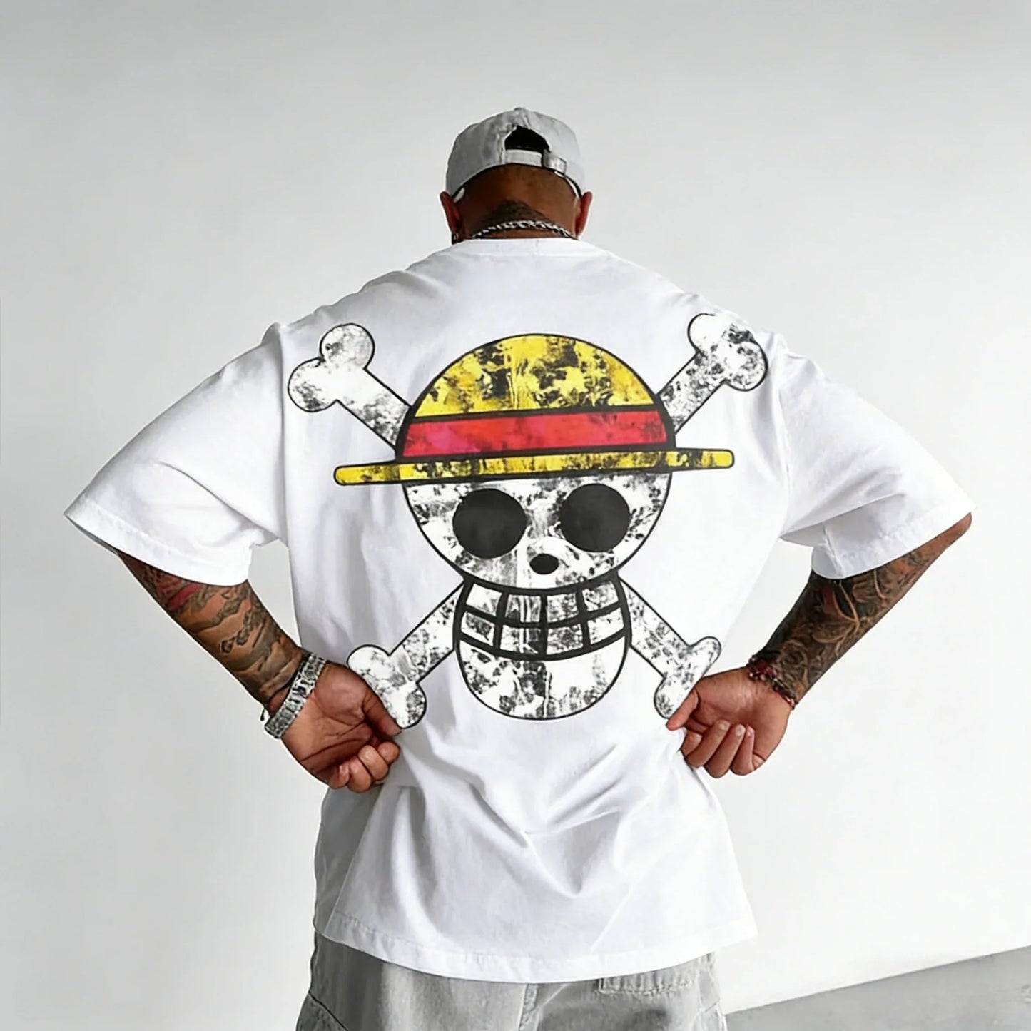 Anime Printed Cotton T-shirt 2026 Men's and Women's Summer New American Street Hip Hop Loose Casual Parent-child Top