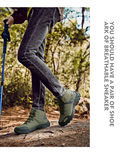 New Outdoor Shoes Men High Top Trekking Botas Leather Men Outside Boots For Men and Women Mountain Comfortable Hiking Boots