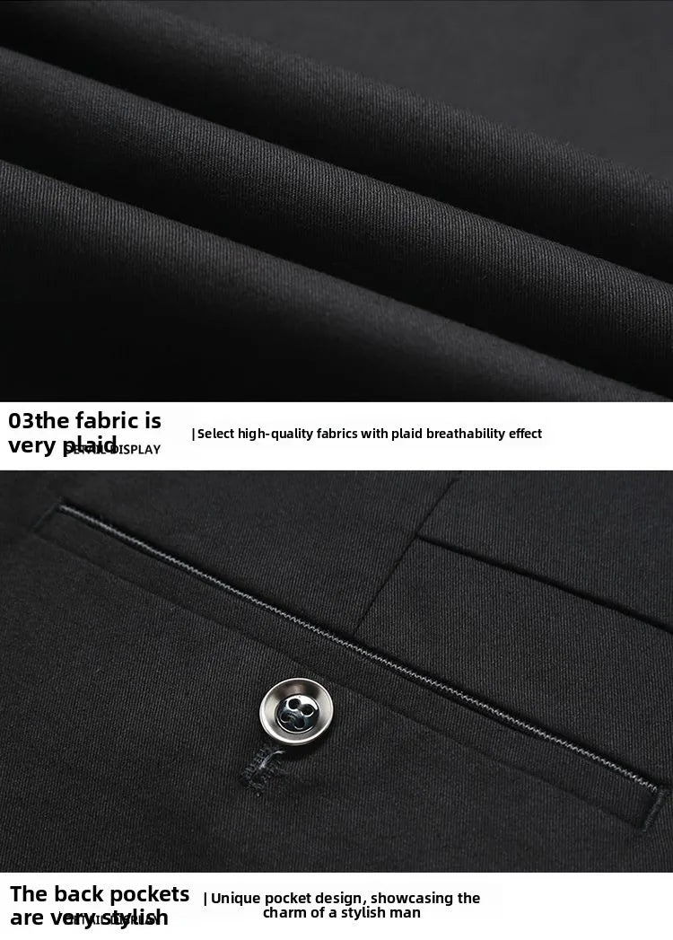 Men's Business Casual Pants Spring Summer Elastic Trousers Office Suit Pant Quick Dry Formal Stretch Pant Breathable Comfortable