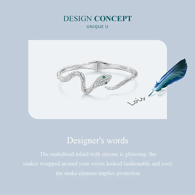 Authentic Green Zircon Snake Opening Bracelet Animal Cuff Bracelet Pave Setting CZ for Women Fashion Jewelry YIB058