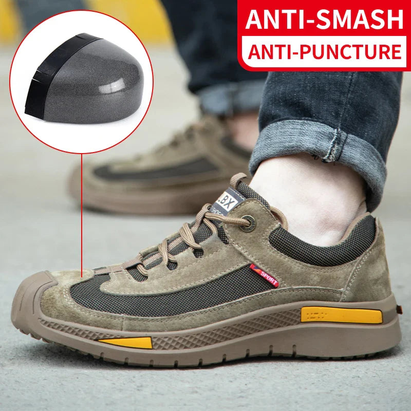 Man Safety Shoes Puncture-Proof Work Sneakers Lightweight Work Shoes Men Steel Toe Shoes Safety Boots Indestructible Shoes