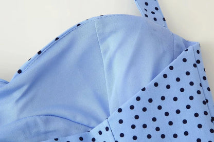 Sexy Y2K Girl Halter Tops Corset Slim Polka Dot Print Short Tops Fashion 2026 Spring Summer Streetwear Holiday Beach Top