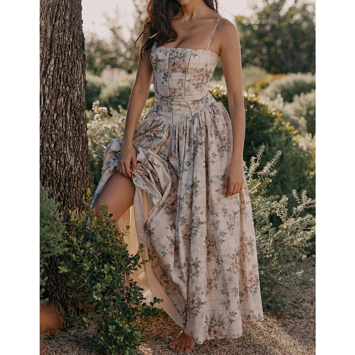 Summer Clothes for Women Midi Elegant Dress 2025 New Arrivals White Floral Print Holiday Dress
