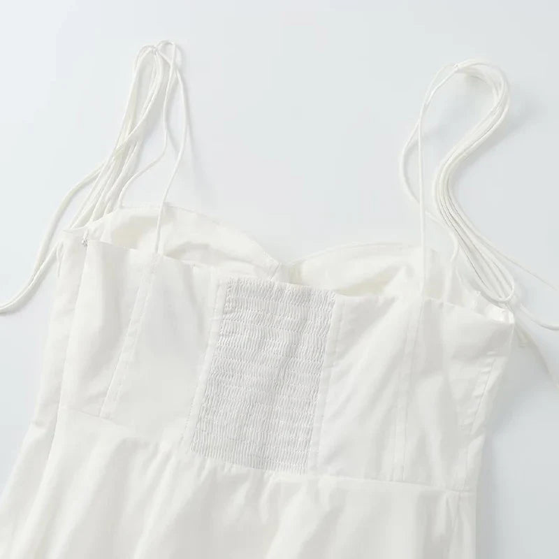 Women Fashion Solid Pleated Backless Side Zipper Cropped Tops Vintage Thin Straps V-Neck Female Chic Lady Crop Top