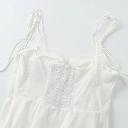 Women Fashion Solid Pleated Backless Side Zipper Cropped Tops Vintage Thin Straps V-Neck Female Chic Lady Crop Top