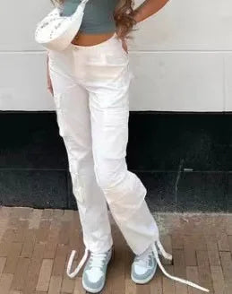 Women Jeans Cargo Pants Denim Long Pants
