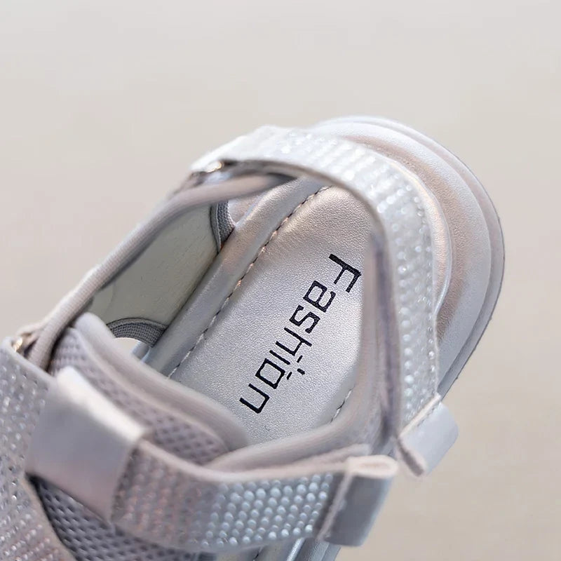 Summer Girls New Sandals Breathable Mesh Children's Causal School Sandals Simple Fashion Kids Beach Platform Sandals Open-toe