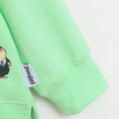 Embroidery Cartoon Print Sweatshirt Women Couple Long Sleeve Pullover Jumper Tops