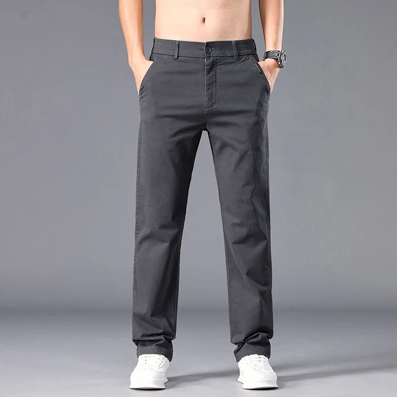 Brand Autumn New Stretch Men Casual Pants Straight Business Dress Formal Trousers Work Fashion Male Comfort Pants