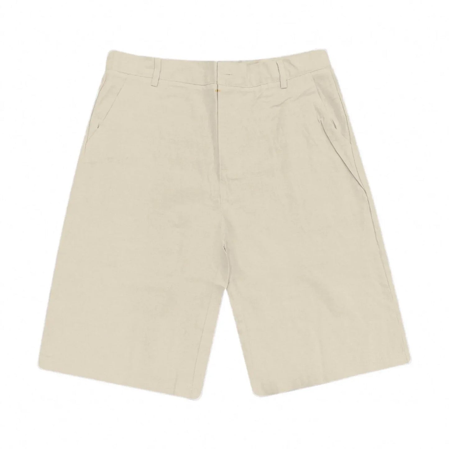 2025 Summer Cotton Linen Shorts for Men Solid Casual Button Pocket Beach Shorts Men's Comfortable Simple Vacation Leiture Pants