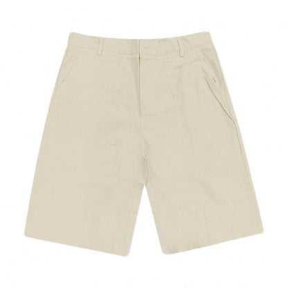 2025 Summer Cotton Linen Shorts for Men Solid Casual Button Pocket Beach Shorts Men's Comfortable Simple Vacation Leiture Pants