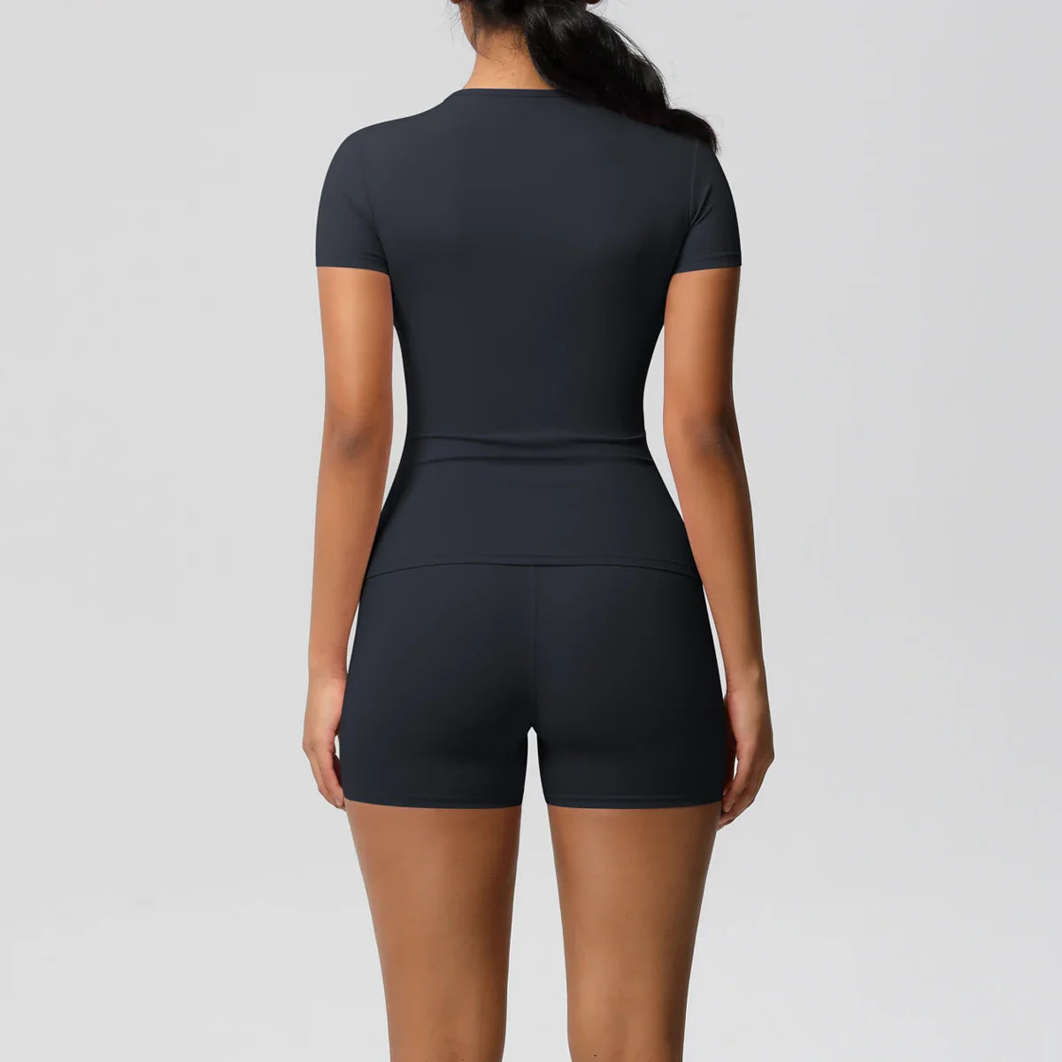 Workout Sportswear 2Pcs Piece Female Yoga Shirt Push Up Workout Clothes Women Outdoors Sport  High Waist  Fitness Sport Shorts