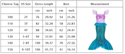 2026 Costume for Kids Cute Princess Trumpet Dress Girl Fairy Tale Little Mermaid Cosplay Ariel Apparel Carnival Robe