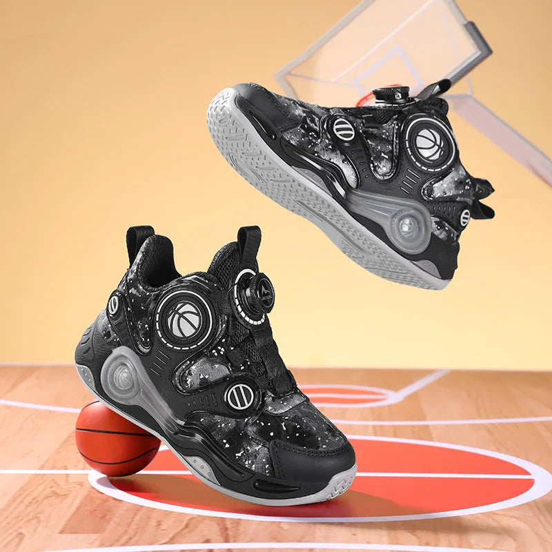 Children's Basketball Shoes Outdoor Anti-slip Cushioned Sneakers Boys Girls Ankle Support Basketball Combat Boots Athletic Shoes