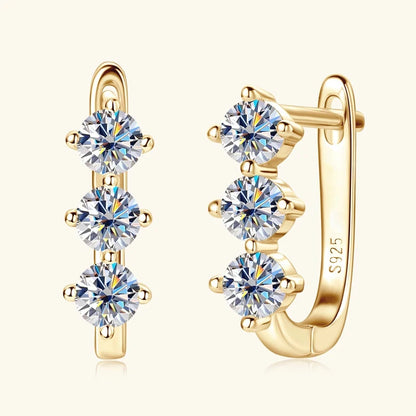 1.7cttw D color Moissanite Earrings Necklace 925 Sterling Silver Y-Shaped Pendant Necklaces Jewelry Set For Women Charming Gift
