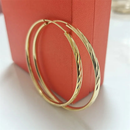 925 Sterling Silver Hoop Earrings For Women 18K Gold Plated Jewelry Dazzling Women's Hoops Earrings Christmas Gifts