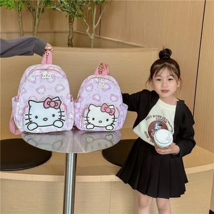 Anime Cartoon Kuromi Melody Cinnamoroll Backpack Boys Girls Cartoon Hello Kitty Kawaii Canvas Fashion Children's Schoolbag